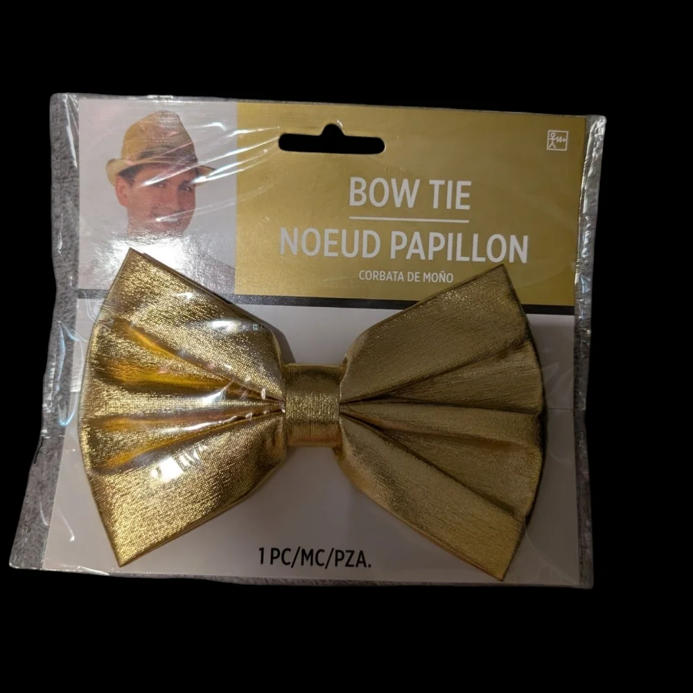 Gold Bow Tie Party Accessory